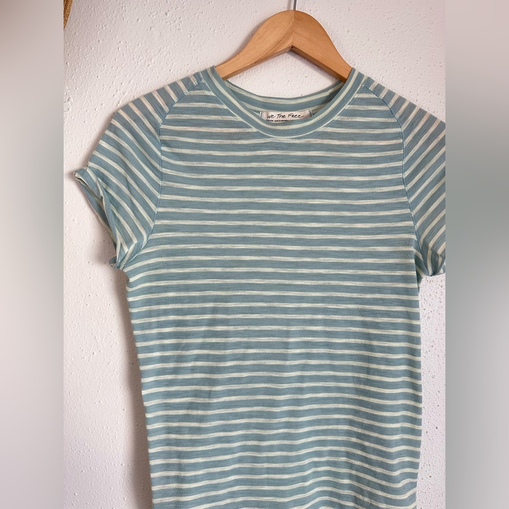 Free People Night Sky Stripe Tee in Sage Combo - Size Medium